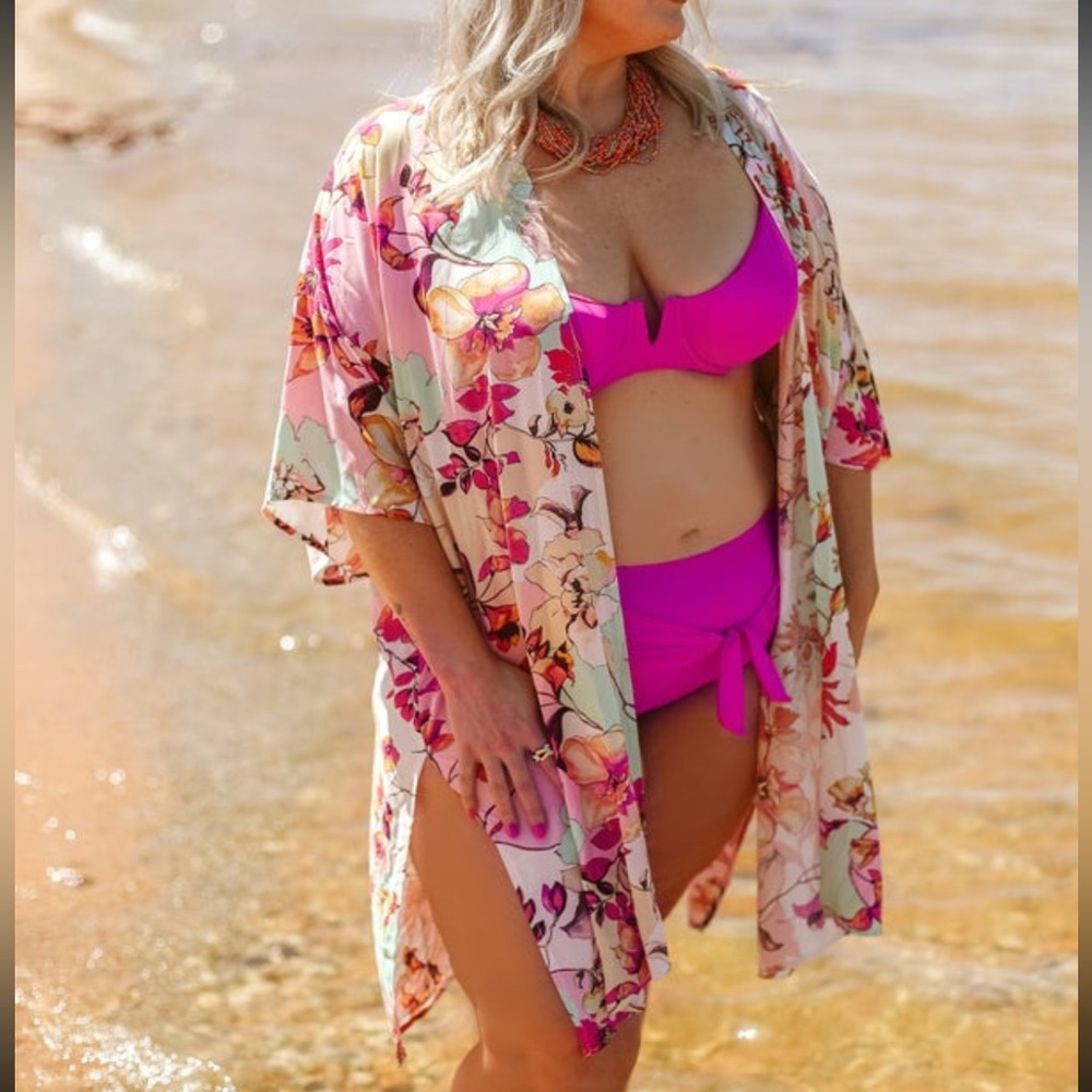 New flower kimono - 1X